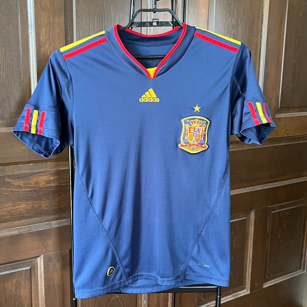 Spain Soccer Football Jersey Shirt #6 Adidas Away Blue Men's S or M